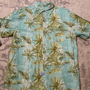 Joe Marlin Mens Hawaiian Shirt Size Large Short Sleeve Beach Tropical Cruise